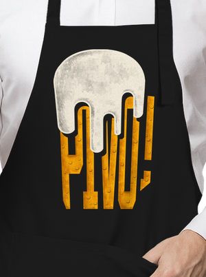 Nápis Pivo zástěra Black