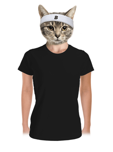 Bez potisku dámské sportovní tričko Black