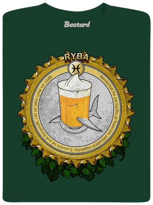 Pivní horoskop: Ryba pánské dlouhý rukáv Bottle Green