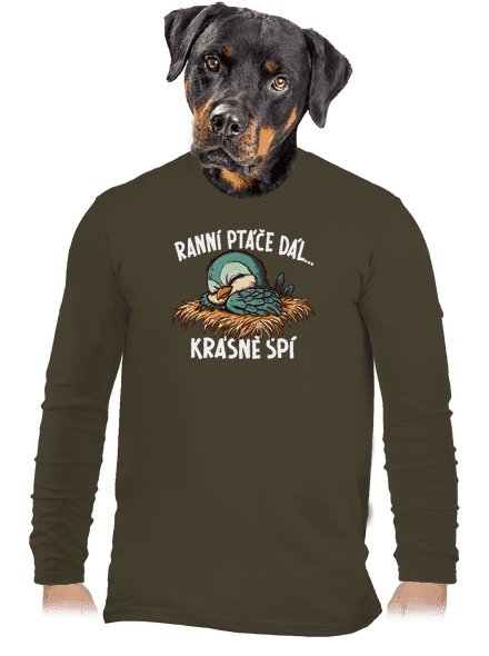 Ranní ptáče spí pánské dlouhý rukáv Urban Khaki