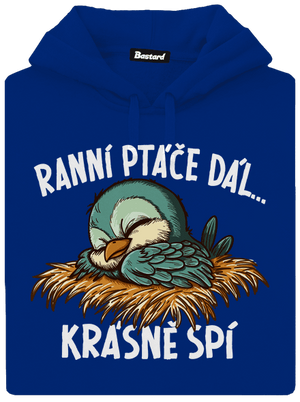 Ranní ptáče spí dámská mikina klokanka Royal Blue Mal
