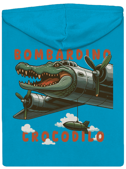 Bombardino Crocodilo – Italian Brainrot dámská mikina na zip Blue Atol