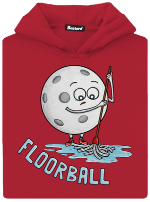 Floorball dětská mikina klokanka Fire Red