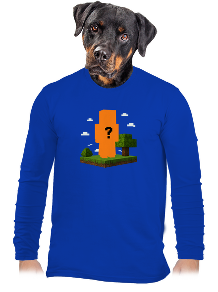 Minecraft z vlastní fotky pánské dlouhý rukáv Royal Blue