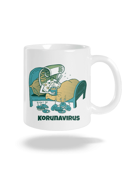 Korunavirus v posteli klasický hrnek White