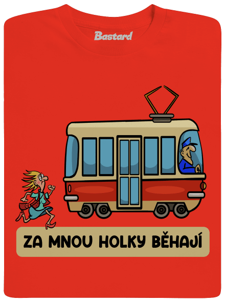 Za mnou holky běhají pánské tričko Fiery Red