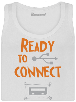 USB připojení dámské tílko klasické White