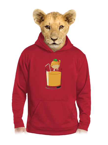 Opilý pomeranč dětská mikina klokanka Fire Red