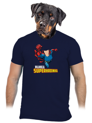 Mamka superhrdinka pánské tričko Navy