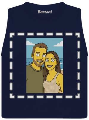 Simpsonovi z vlastní fotky dámské tílko volné Navy