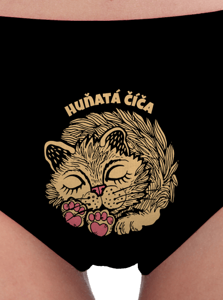 Huňatá číča dámské kalhotky Black