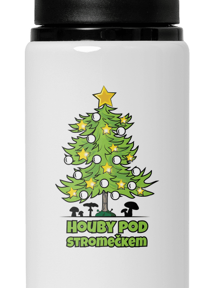 Houby pod stromečkem lahev na vodu White