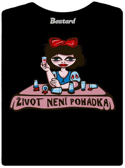 Sněhurka dámské tričko s lemem Black