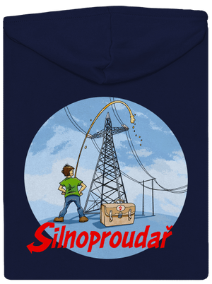 Silnoproudař pánská mikina na zip Navy