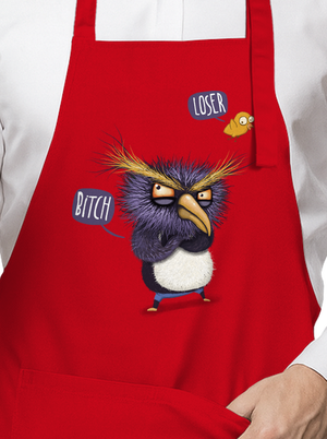 Tučňák prostě nelétá zástěra Red