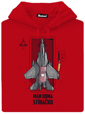 Stíhačka pánská mikina klokanka Red