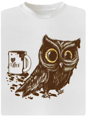 Sova na kofeinu dětské sportovní tričko White