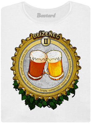 Pivní horoskop: Blíženec dámské tričko s lemem White