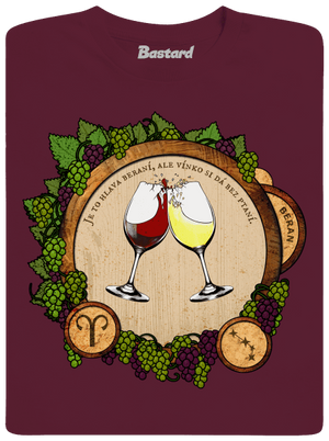 Vinný horoskop: Beran pánské tričko Burgundy