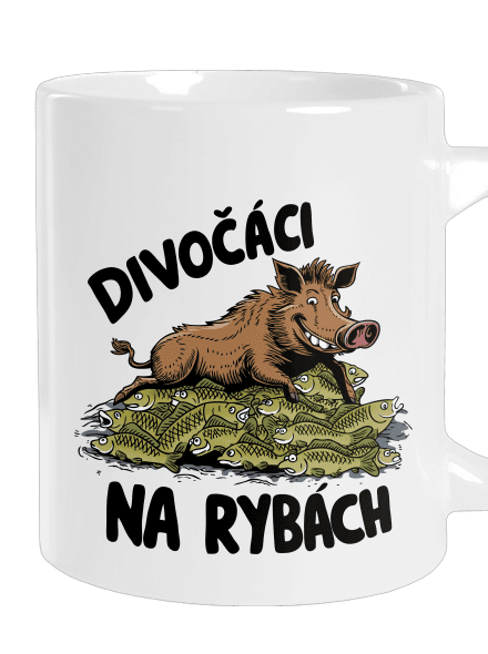 Divočáci na rybách velký hrnek White