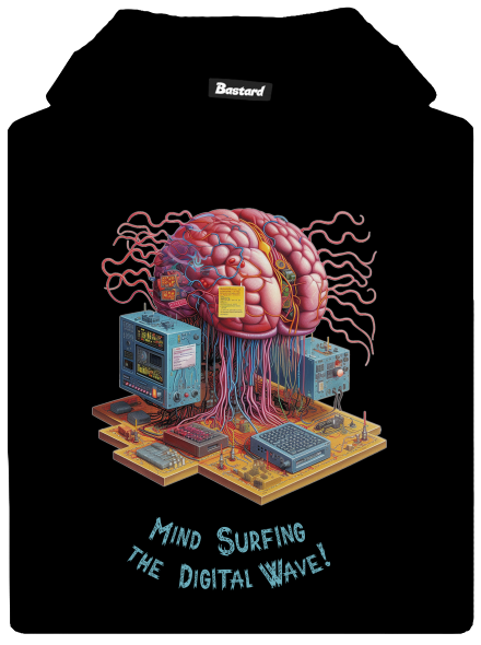 Mind surfing the digital wave dětská mikina klokanka Black