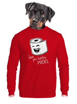 Prdel unisex mikina bez kapuce Red