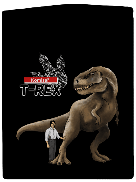 Komisař T-Rex dámská mikina na zip Black