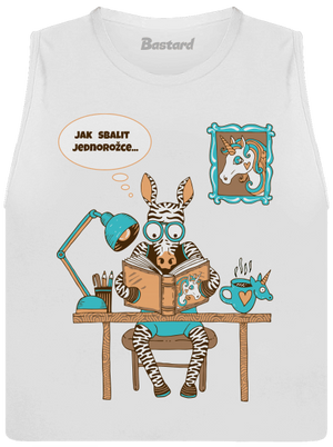 Jak sbalit jednorožce dámské tílko volné White