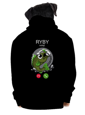 Ryby volají pánská mikina na zip Black