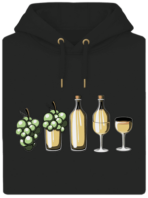 Evoluce bílého vína unisex mikina premium Dark Black