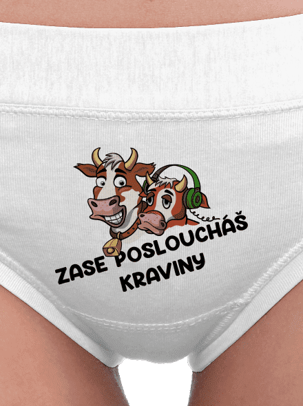 Posloucháš kraviny dámské kalhotky White