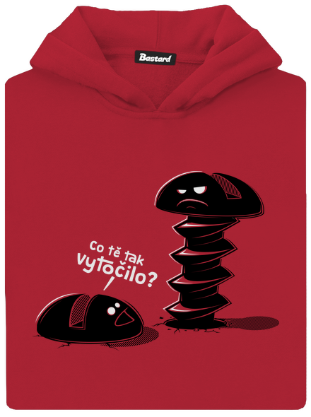 Vytočenej dětská mikina klokanka Fire Red