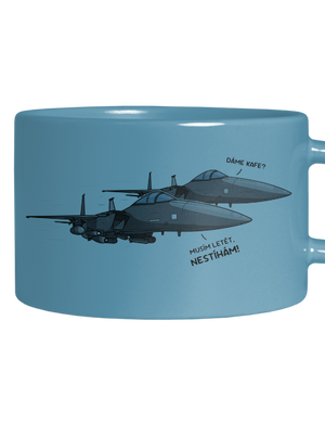 Stíhačka nestíhá hrnek makronka Blue Macaron