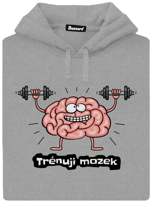 Trénuji mozek pánská mikina klokanka Light Melange