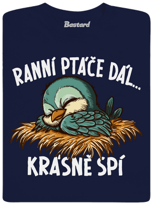Ranní ptáče spí pánské tričko Navy