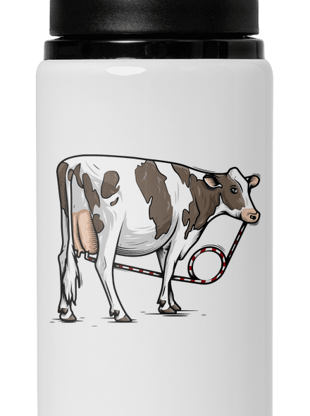 Cow drink lahev na vodu White