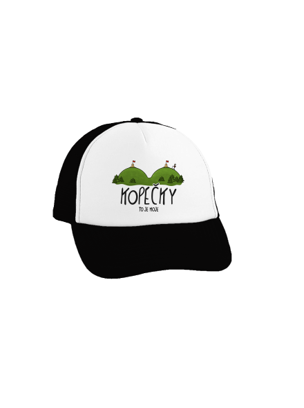Kopečky kšiltovka truckerka Black cap