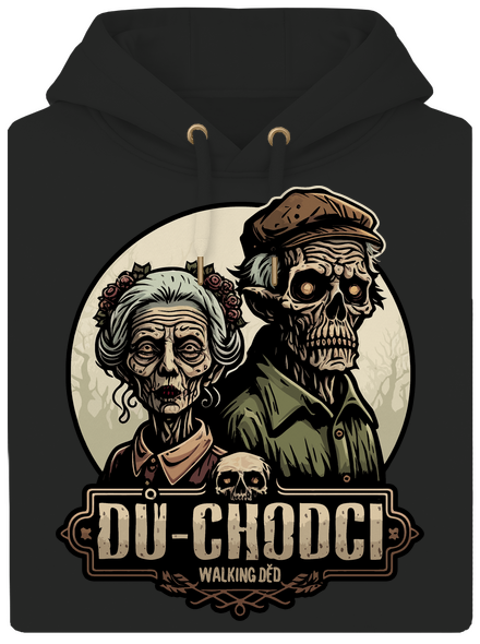 Dů-chodci unisex mikina premium Dark Black