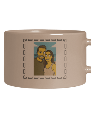 Simpsonovi z vlastní fotky hrnek makronka Brown Macaron