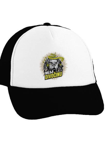 Miluji divočinu kšiltovka truckerka Black cap