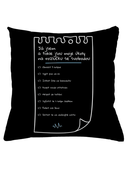 To do list na rozlučku se svobodou a fix polštář Black