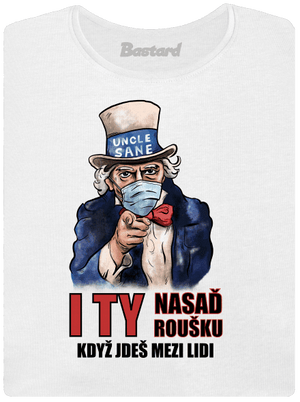 Nasaď roušku dámské tričko s lemem White