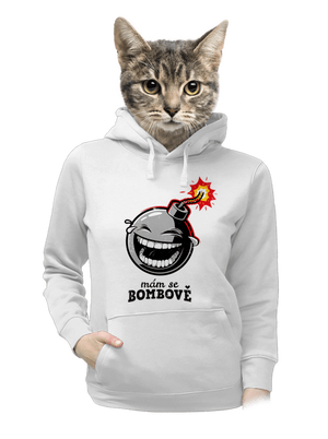 Mám se bombově dámská mikina klokanka White