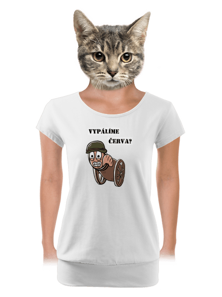 Vypálíme červa? dámské tričko s lemem White