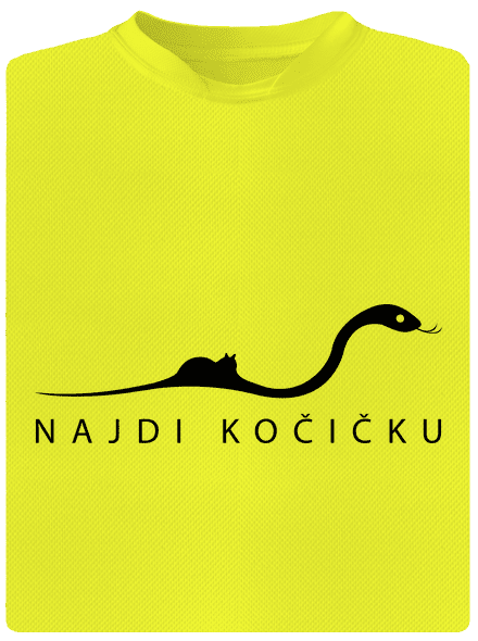 Najdi kočičku dětské sportovní tričko Neon Yellow