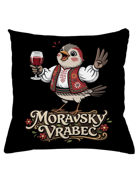 Moravský vrabec polštář Black