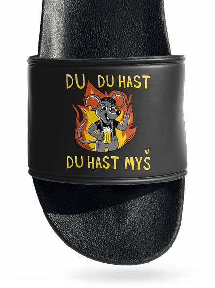 Du hast myš pantofle Black