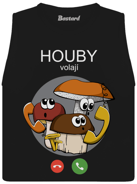 Houby volají dámské tílko volné Black