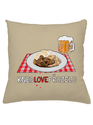 Knedlo vepřo zelo polštář Beige