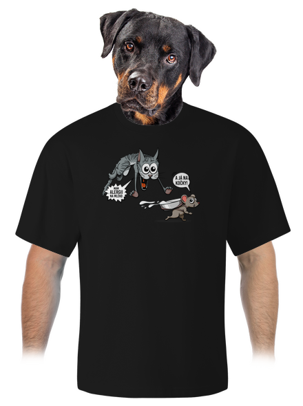 Alergická kočka a myš unisex tričko oversized Black